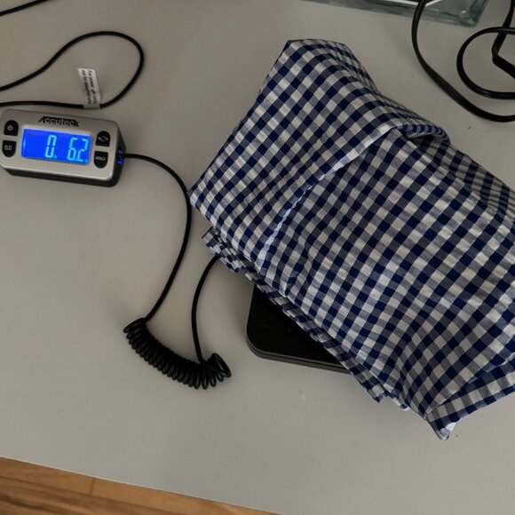 Crown & Ivy Dress Gingham Plaid Blue White Check Women Size Large Bow Sleeves - Picture 8 of 8